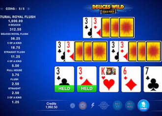 Deuces wild power poker